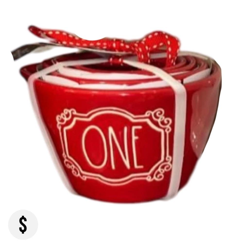 π
π HTF Rae Dunn Red Frame Holiday Measuring Cups NWT - Picture 2 of 6
